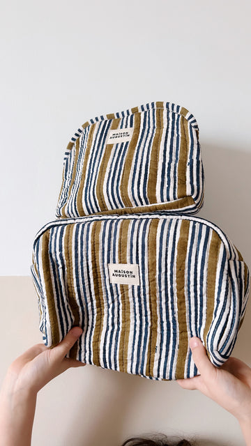 Trousse de toilette Stripe Kaki