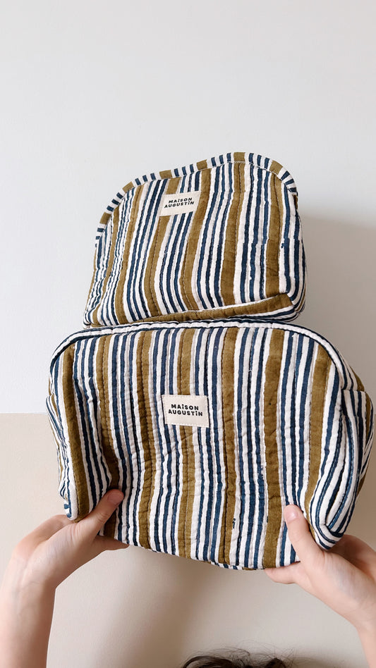 Trousse de toilette Stripe Kaki