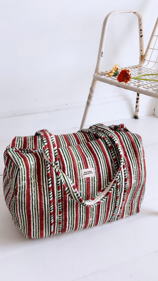 Sac Week end  Stripe Brique