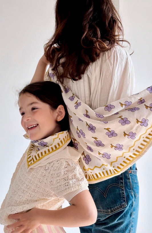 Foulard Bébé Enfant Purple Bloom