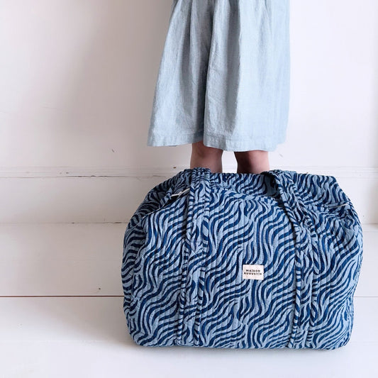 Sac Week end  Zebre Indigo